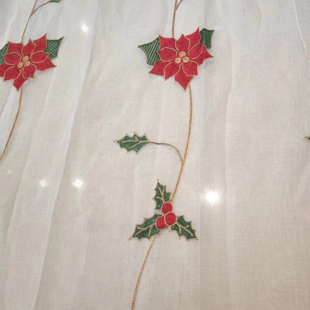 Structured Formal Curtain Fabric Christmas embroidery curtains