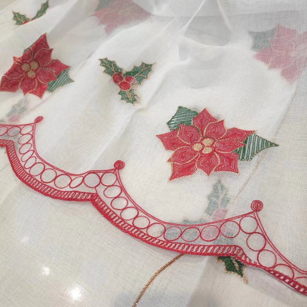 Structured Formal Curtain Fabric Christmas embroidery curtains