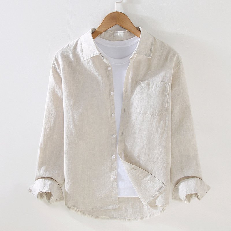 OEM / ODM camisas masculinas men's casual clothes 100% linen fabric men european dress shirts for men custom shirt for gents
