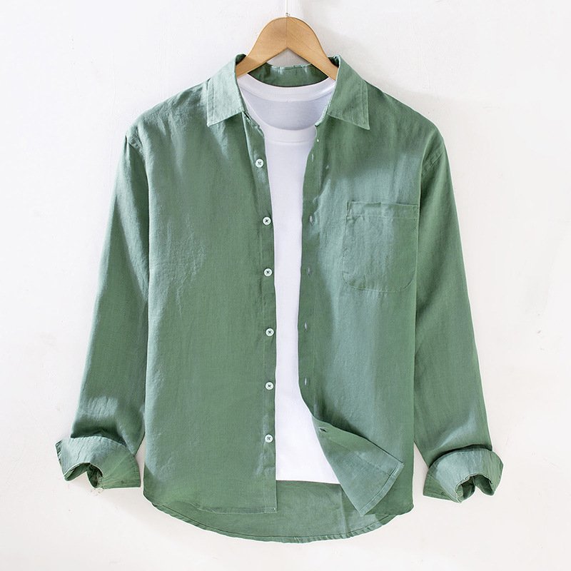 OEM / ODM camisas masculinas men's casual clothes 100% linen fabric men european dress shirts for men custom shirt for gents