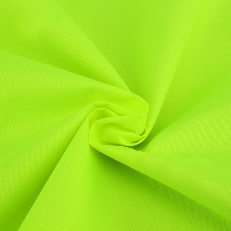 100% polyester 300D PU coated waterproof fluorescence green yellow fabric raincoat fabric