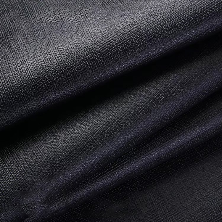 New Arrival Black 0.5 Thick Spunlace Cloth Linen Pattern Luggage Belt Sofa Artificial Pvc Leather