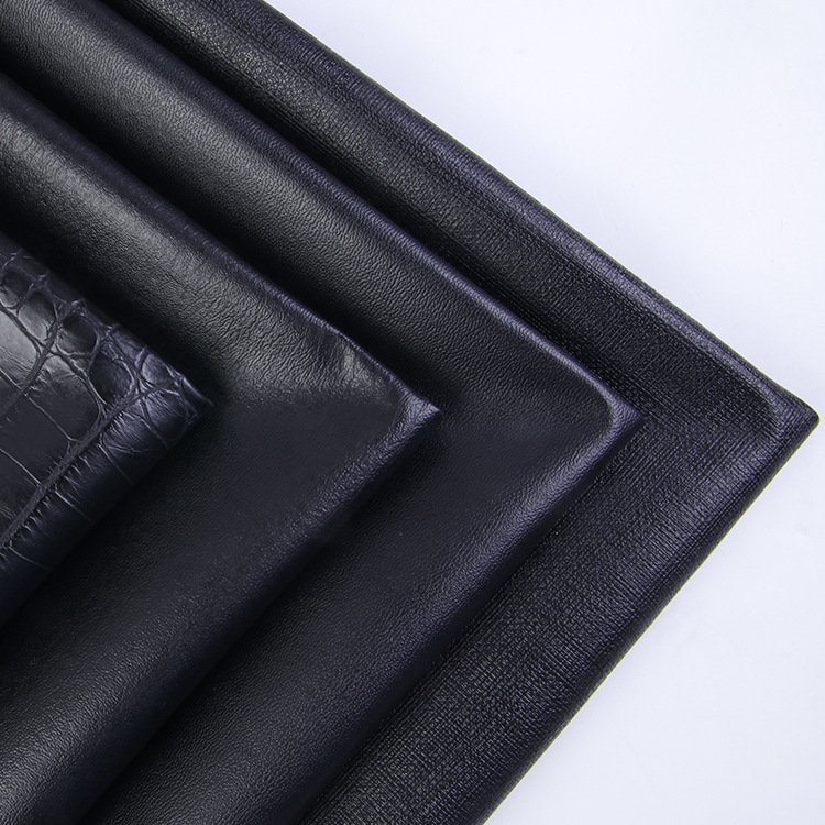 New Arrival Black 0.5 Thick Spunlace Cloth Linen Pattern Luggage Belt Sofa Artificial Pvc Leather