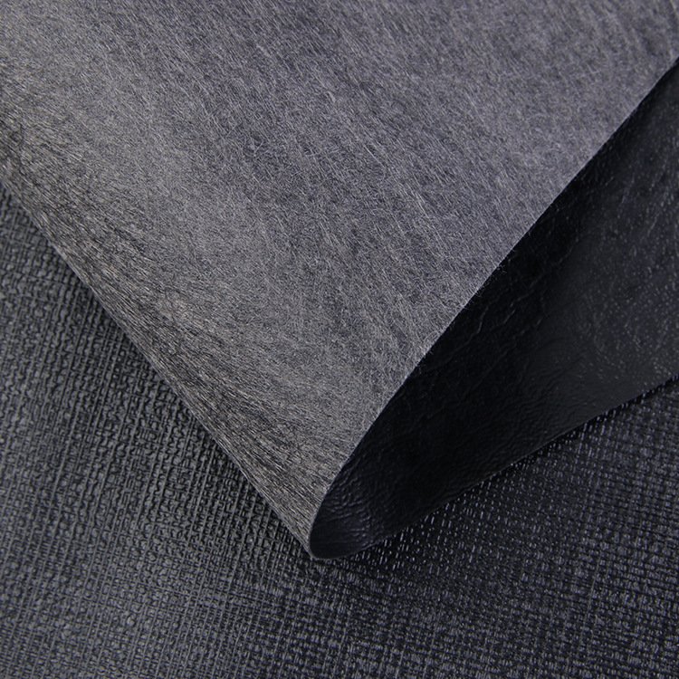 New Arrival Black 0.5 Thick Spunlace Cloth Linen Pattern Luggage Belt Sofa Artificial Pvc Leather