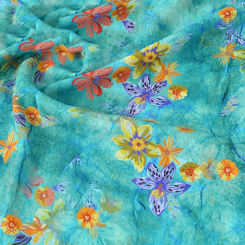 Hemp silk floral pattern Cotton linen Liberty London fabric 20S Digital printing women's dress suspender shirt