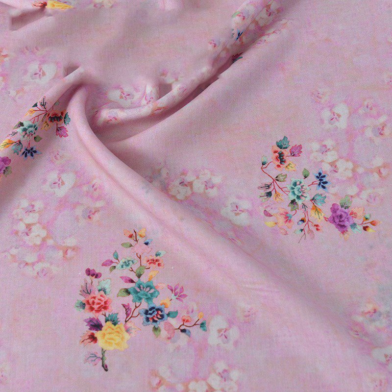 Hemp silk floral pattern Cotton linen Liberty London fabric 20S Digital printing women's dress suspender shirt
