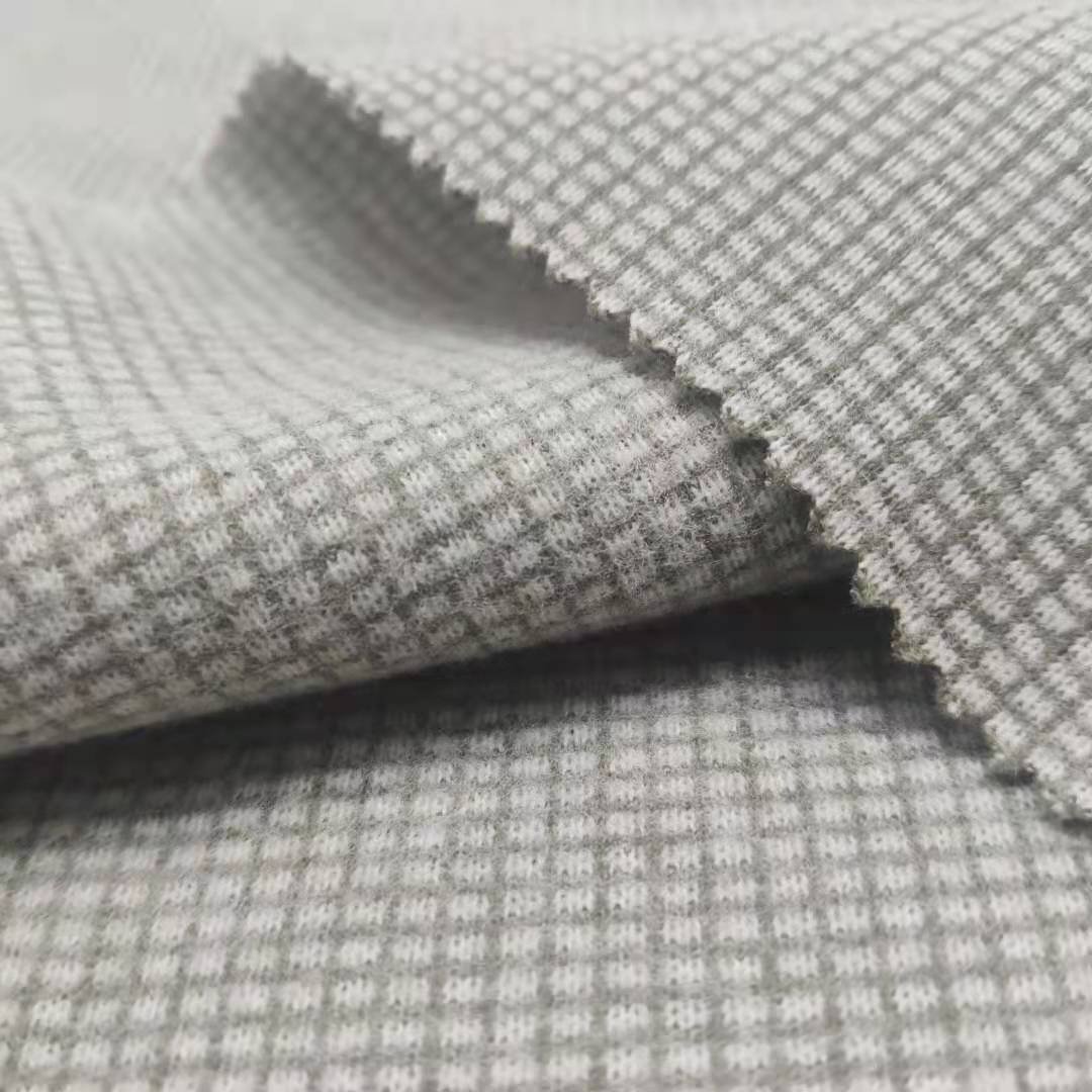 Custom 100% polyester twill tweed fabric for overcoat coat suit jacket garment