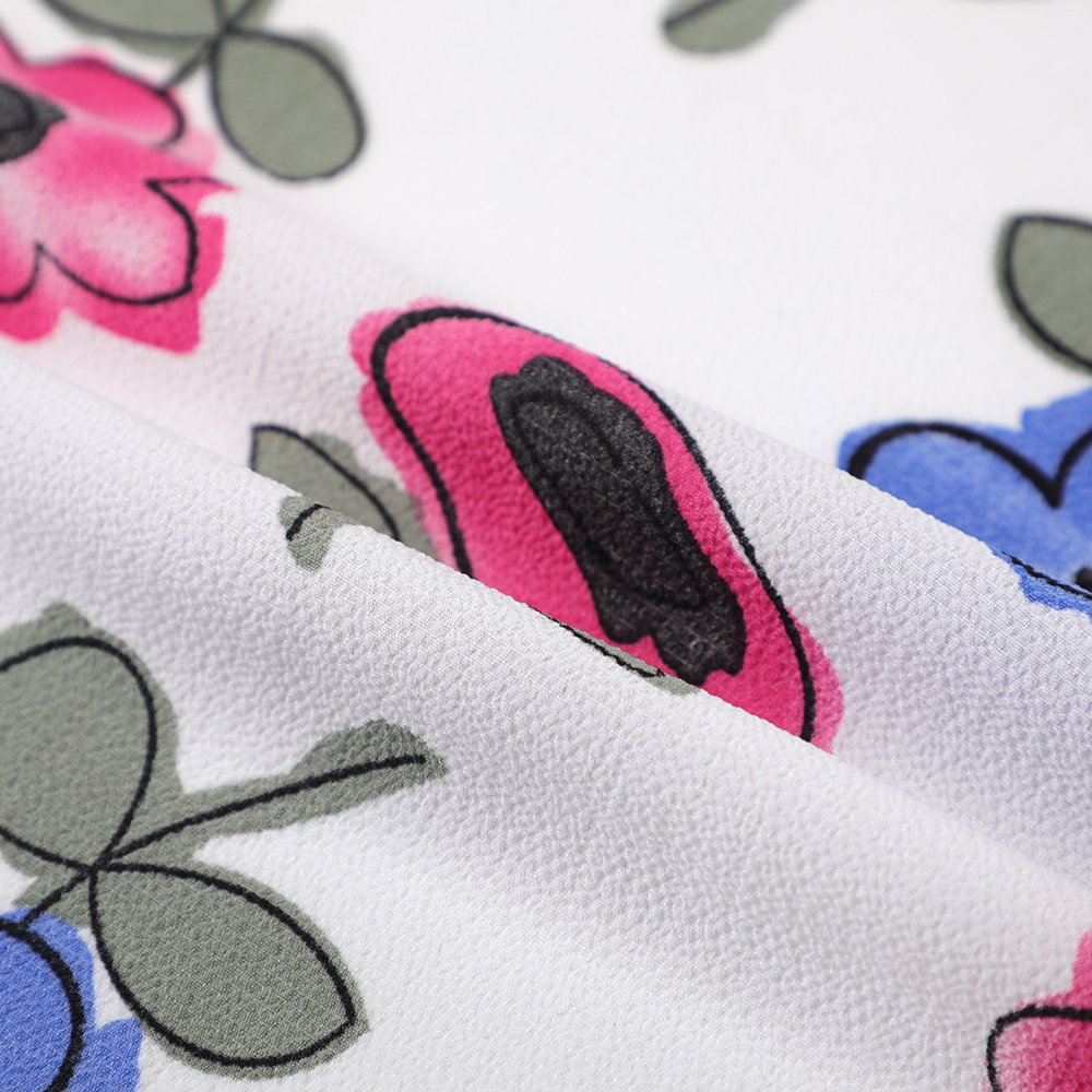 Mango Custom Digital printed floral design 100% polyester 75D pearl chiffon fabric for hijab