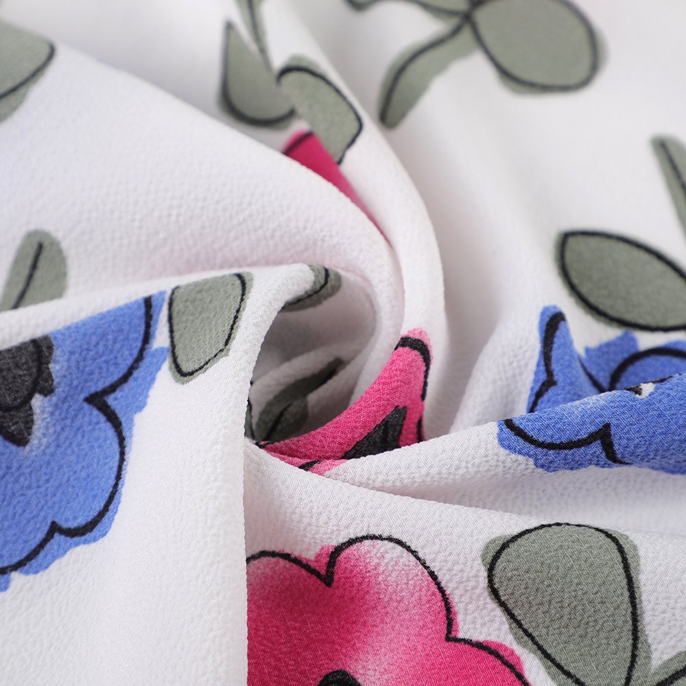 Mango Custom Digital printed floral design 100% polyester 75D pearl chiffon fabric for hijab