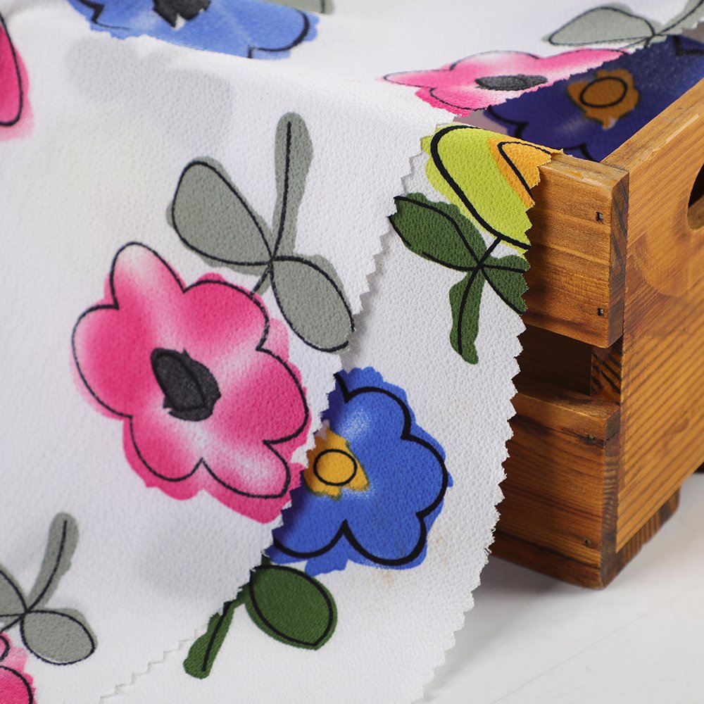 Mango Custom Digital printed floral design 100% polyester 75D pearl chiffon fabric for hijab