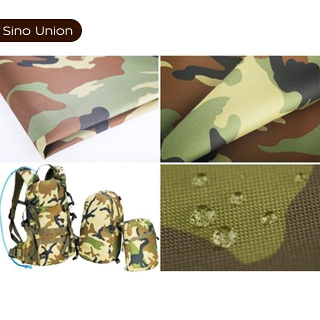 green camouflage printed PVC laminated 100 polyester car body cover fabric