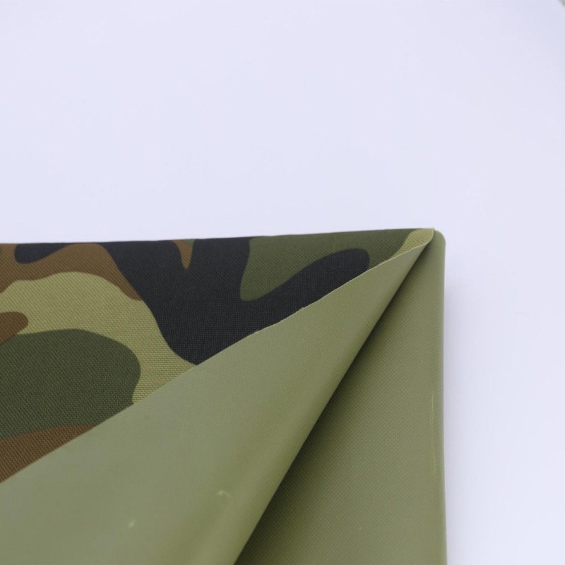 green camouflage printed PVC laminated 100 polyester car body cover fabric