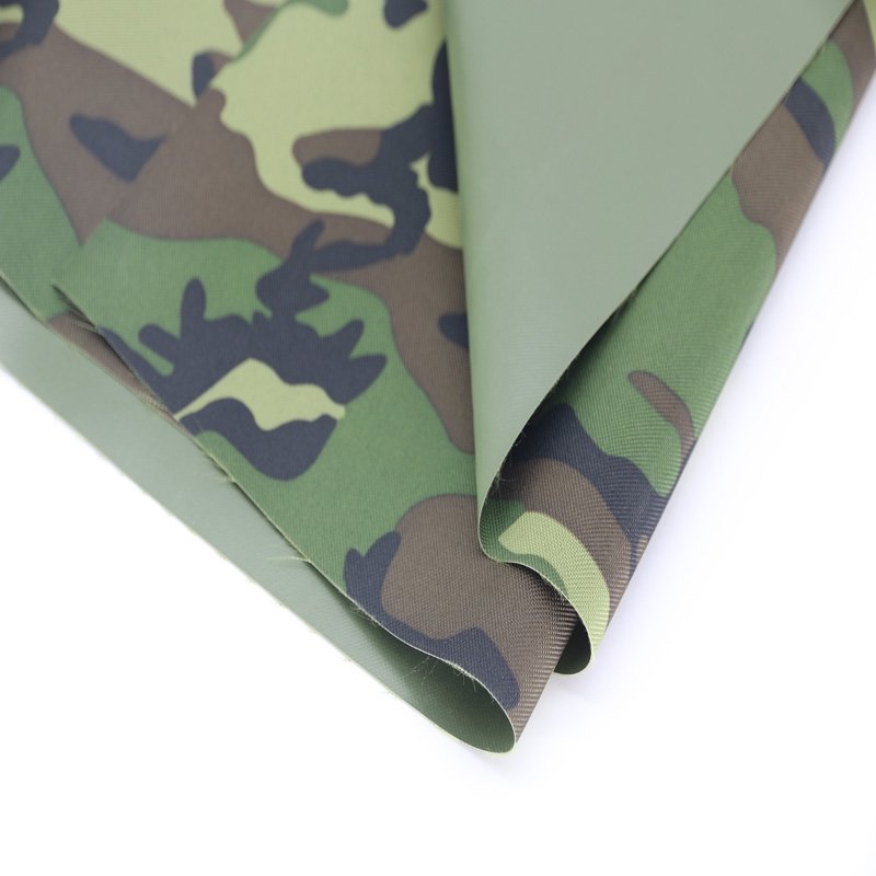 green camouflage printed PVC laminated 100 polyester car body cover fabric