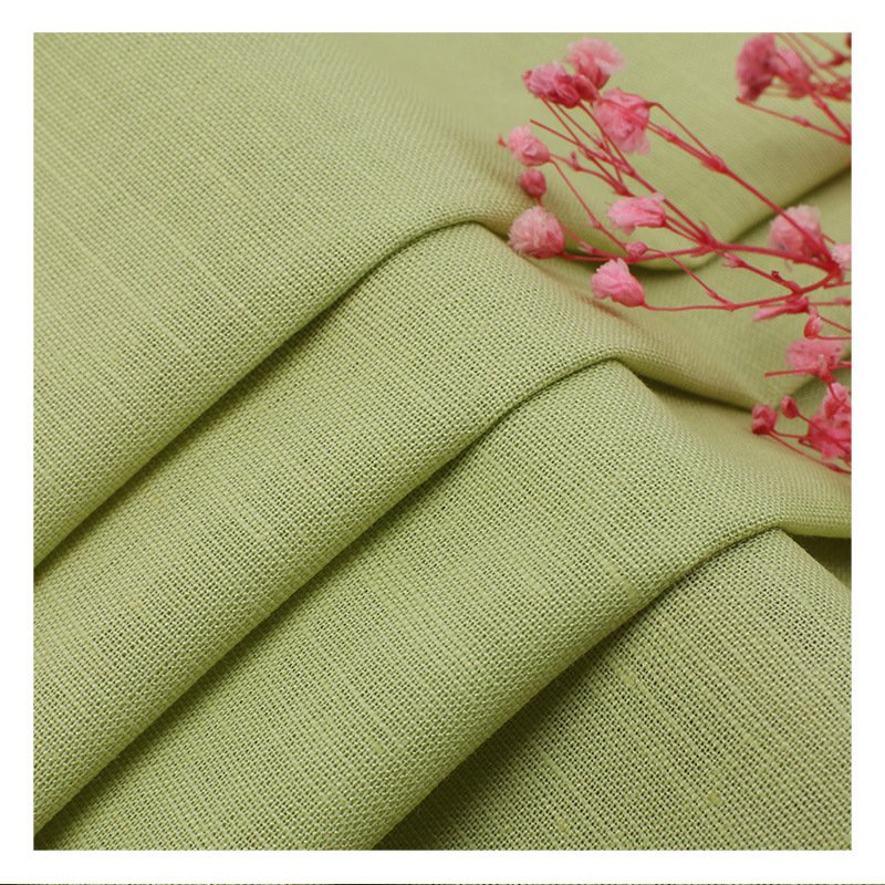 New 150g solid color thickened clothing fabrics plain weave linen fabric in stock 100% linen fabric