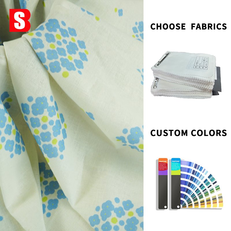 Newest 55% Linen 45% Cotton Printed Dress for Women for Shirt Curtain Bedding Garment Use Factory Price