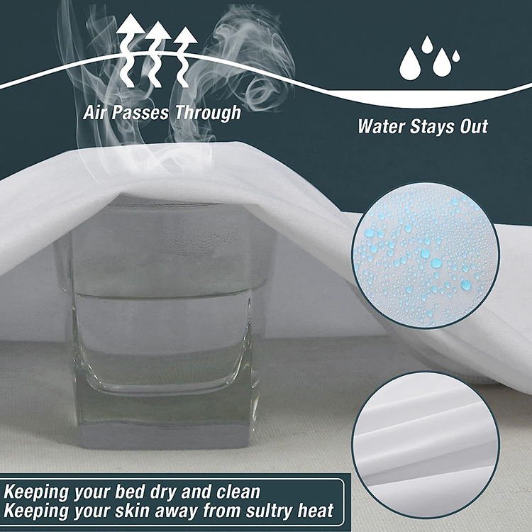 waterproof quilted bamboo terry fabric laminated with TPU backing for baby mattress covers
