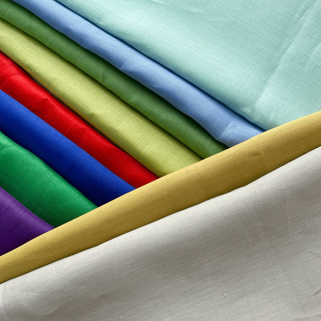 OEKO-TEX wholesale roll custom thick white natural 100% pure linen curtain fabric