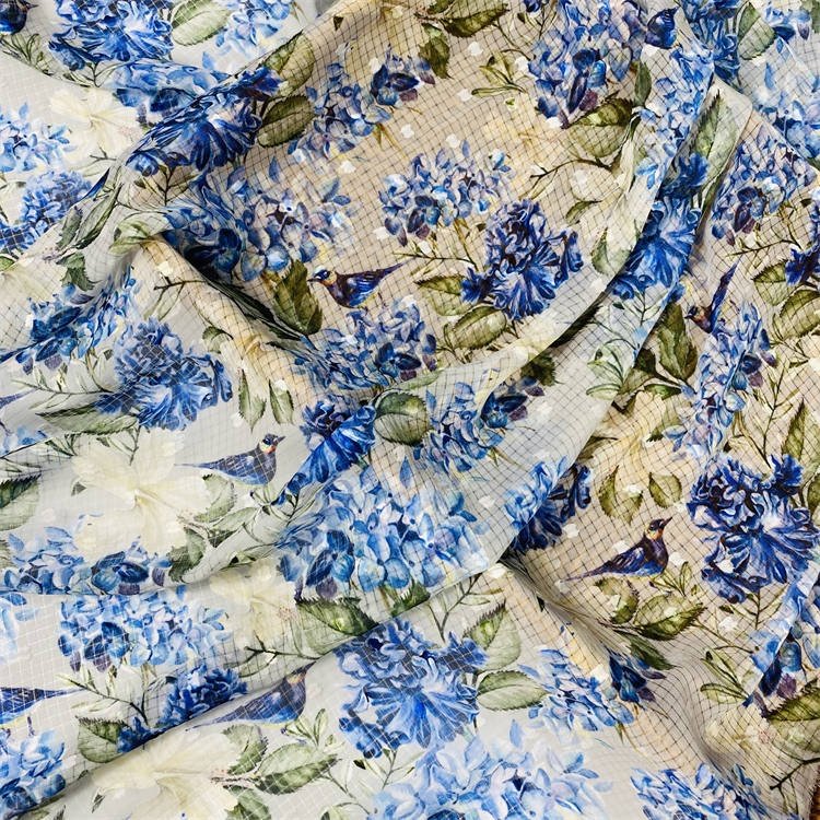 wholesale pure color polaka dot ball jacquard chiffon stock for dress
