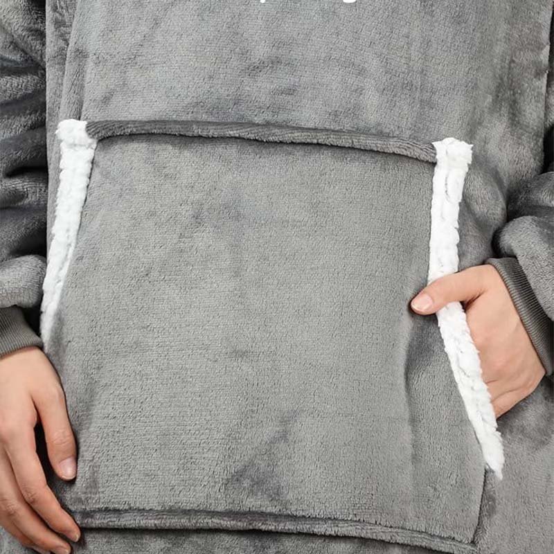 Customized High Quality Flannel Velvet Soft Hand-feel Cute Warm Fiber Gray Long Pajamas Robe Sleepwear Sleep Romper