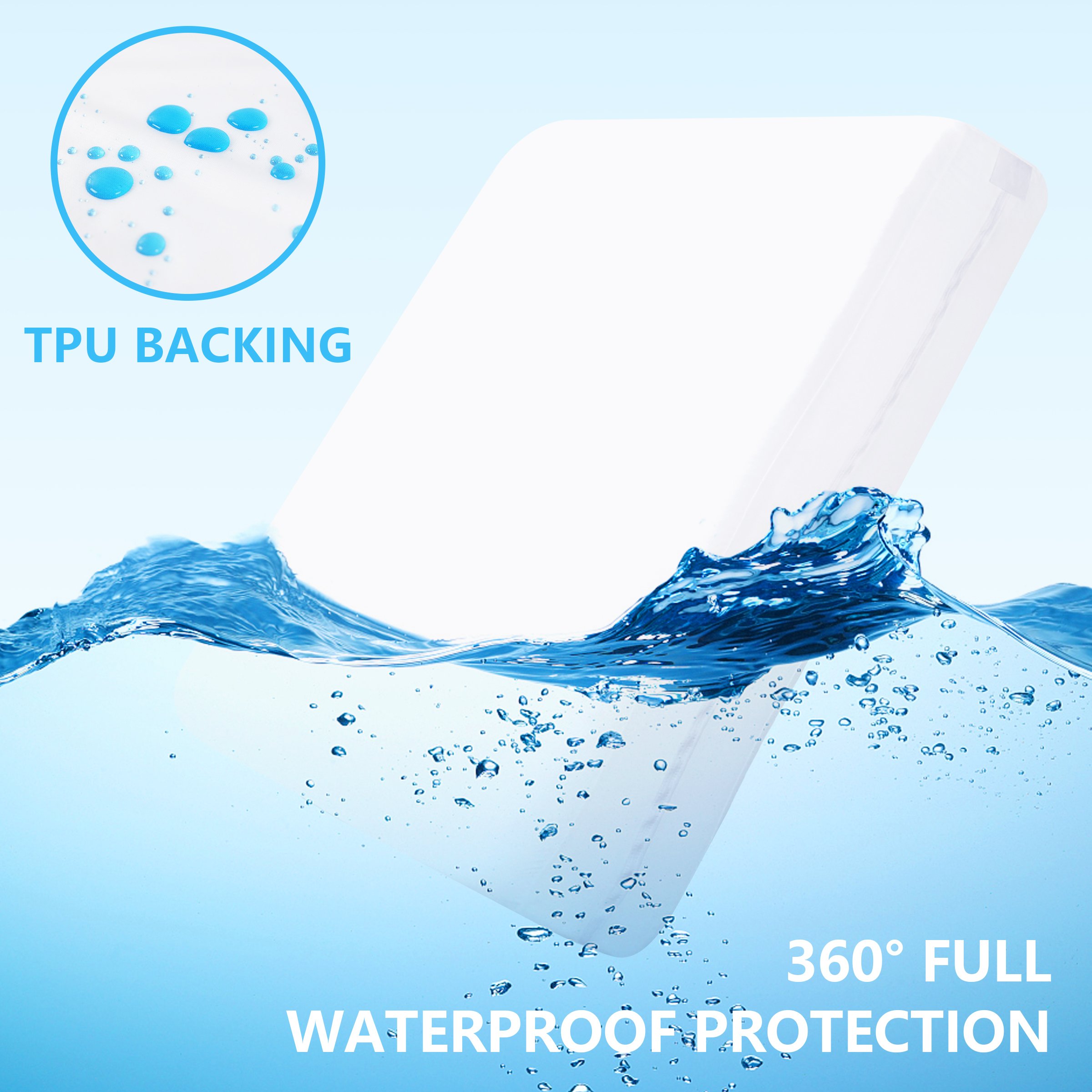White Bedding Zippered Mattress Encasement Soft Home Use Waterproof Mattress Protector with Bug-Proof Fabric Cover and Zipper