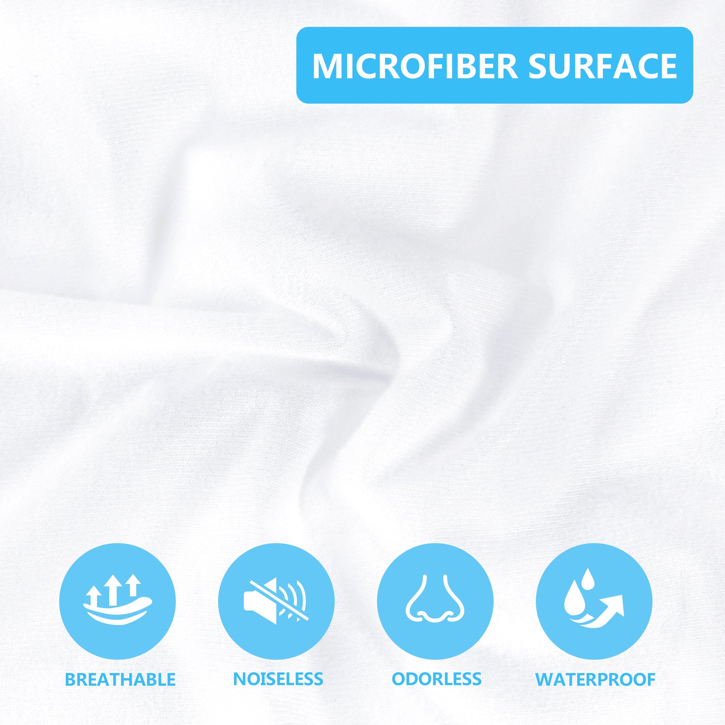 White Bedding Zippered Mattress Encasement Soft Home Use Waterproof Mattress Protector with Bug-Proof Fabric Cover and Zipper
