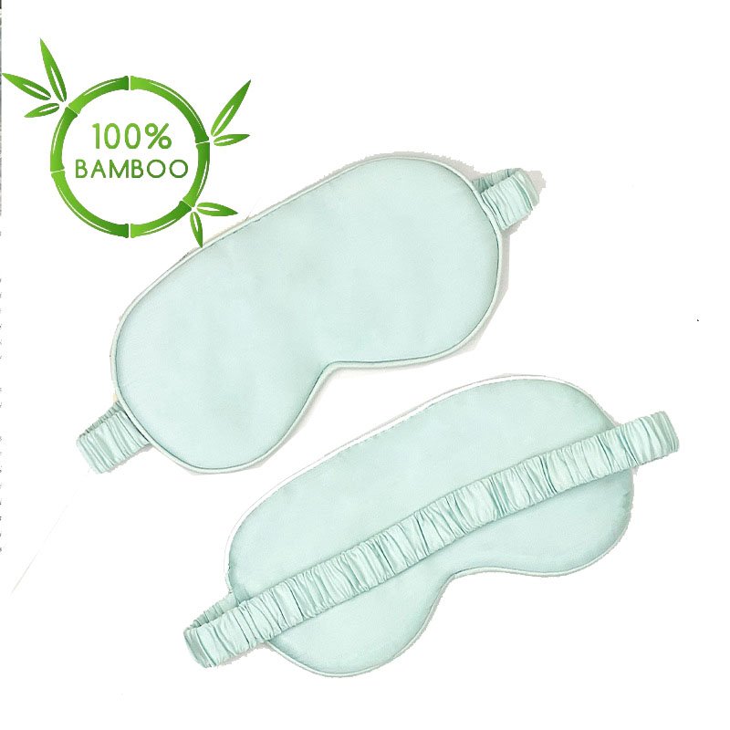 100% Organic Bamboo Large Size Sleep Eye Mask Washable Solid Color Elastic Band For Sleep