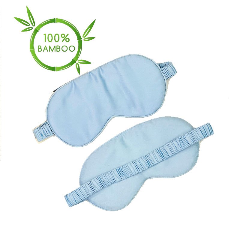 100% Organic Bamboo Large Size Sleep Eye Mask Washable Solid Color Elastic Band For Sleep