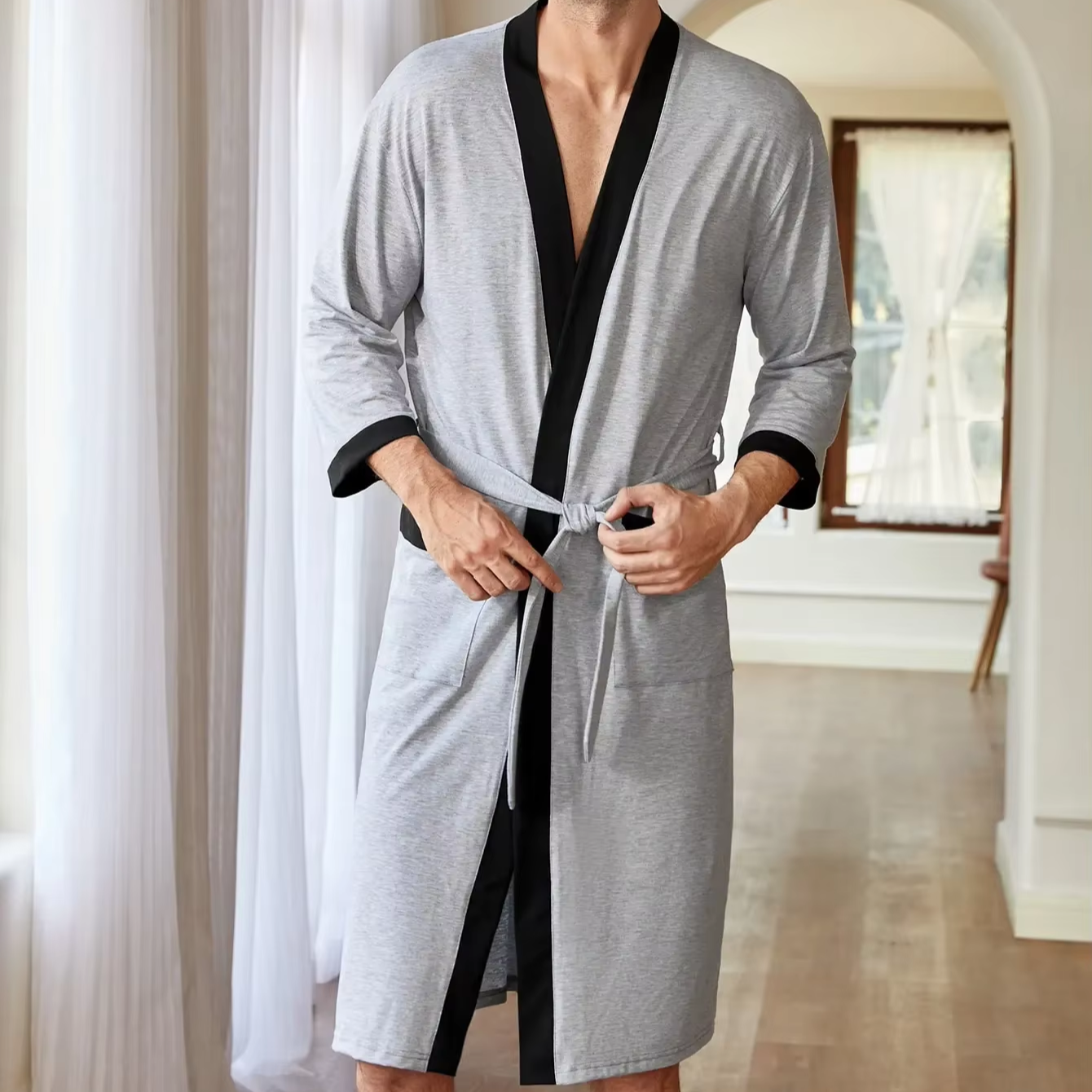 Soft Manufacture Robe With Pockets Custom Bamboo Men Bath Robes Hotel Collection Bath Robes Cotton Hotel Unisex