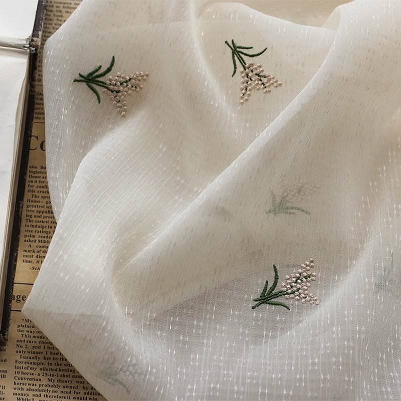 HIgh fashion manufacturer cloth material fabric for dresses chiffon jacquard embroidery fabric embroideREd for dress clothing