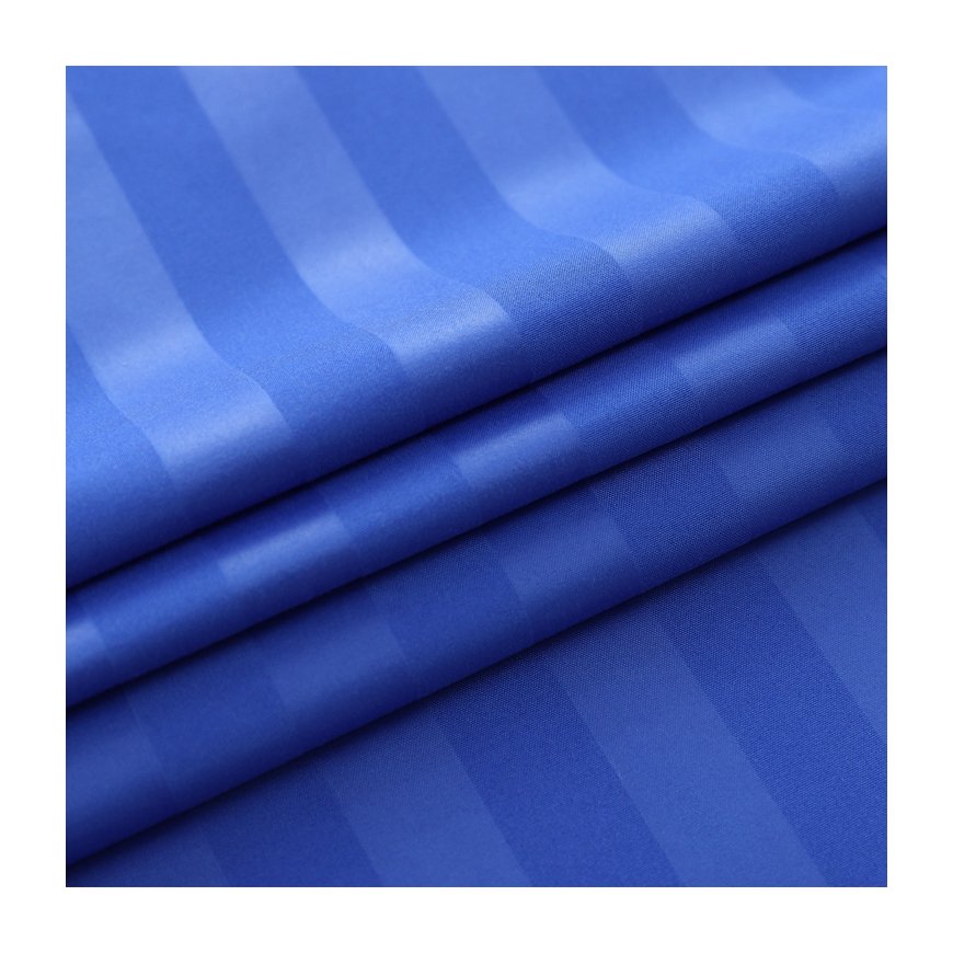 Factory custom 100% polyester embossed microfiber fabric satin stripe for bedding sheet sets
