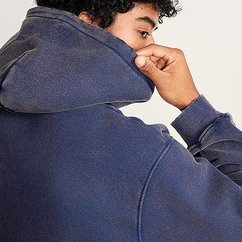 Fast Shipping Oem Manufacturer Wholesale Plus Size Hoodies Cropped Heavyweight 420 GSM Distressed Embroidery Acid Wash Hoodie