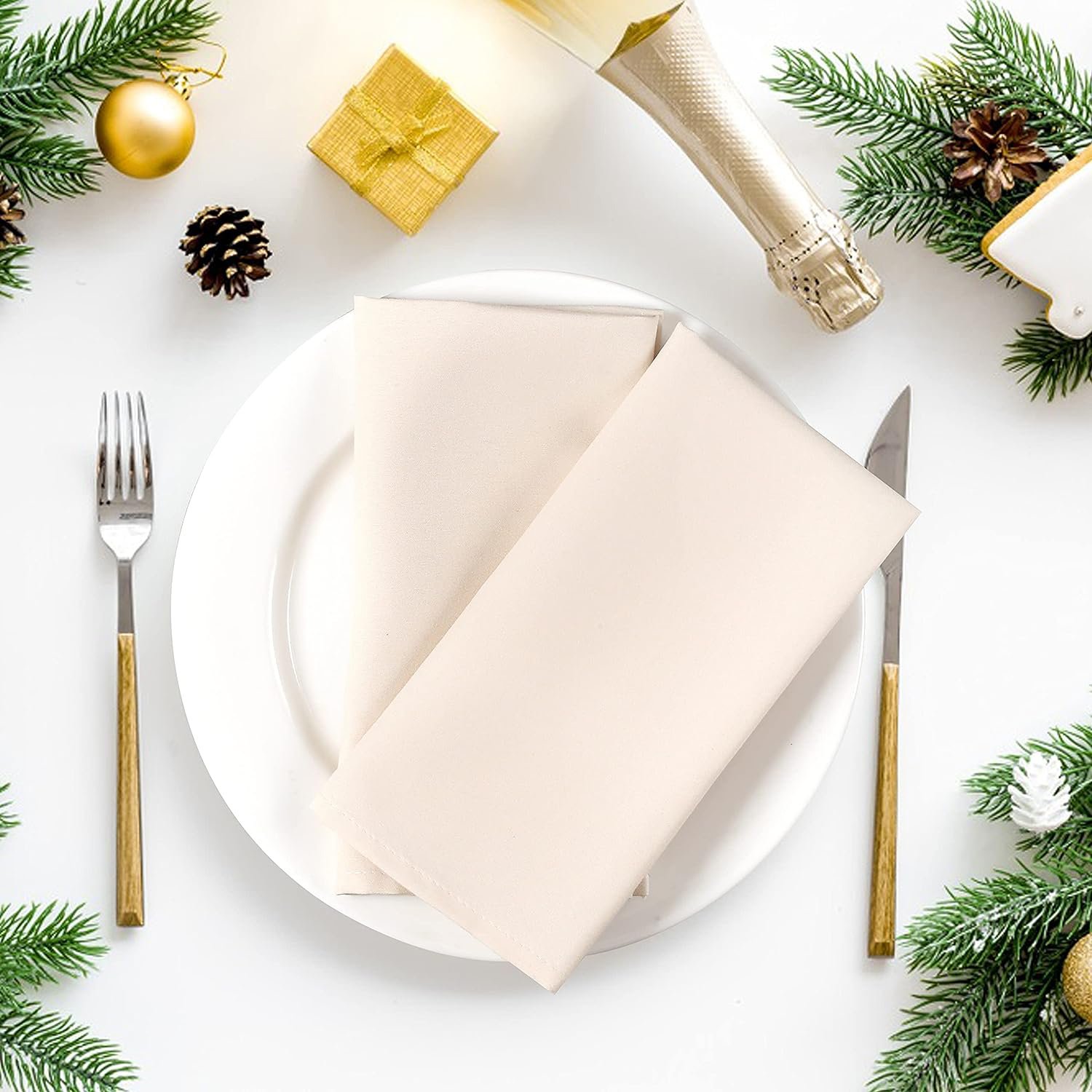 Cotton Durable Fabric Reusable Table Cloth Napkins for Kitchen Dining Wedding