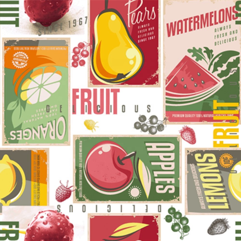 Strawberry Design Polyester Woven Fabric Printing Tablecloth with Anti-water Anti-Oil and Anti-Stain Treatment
