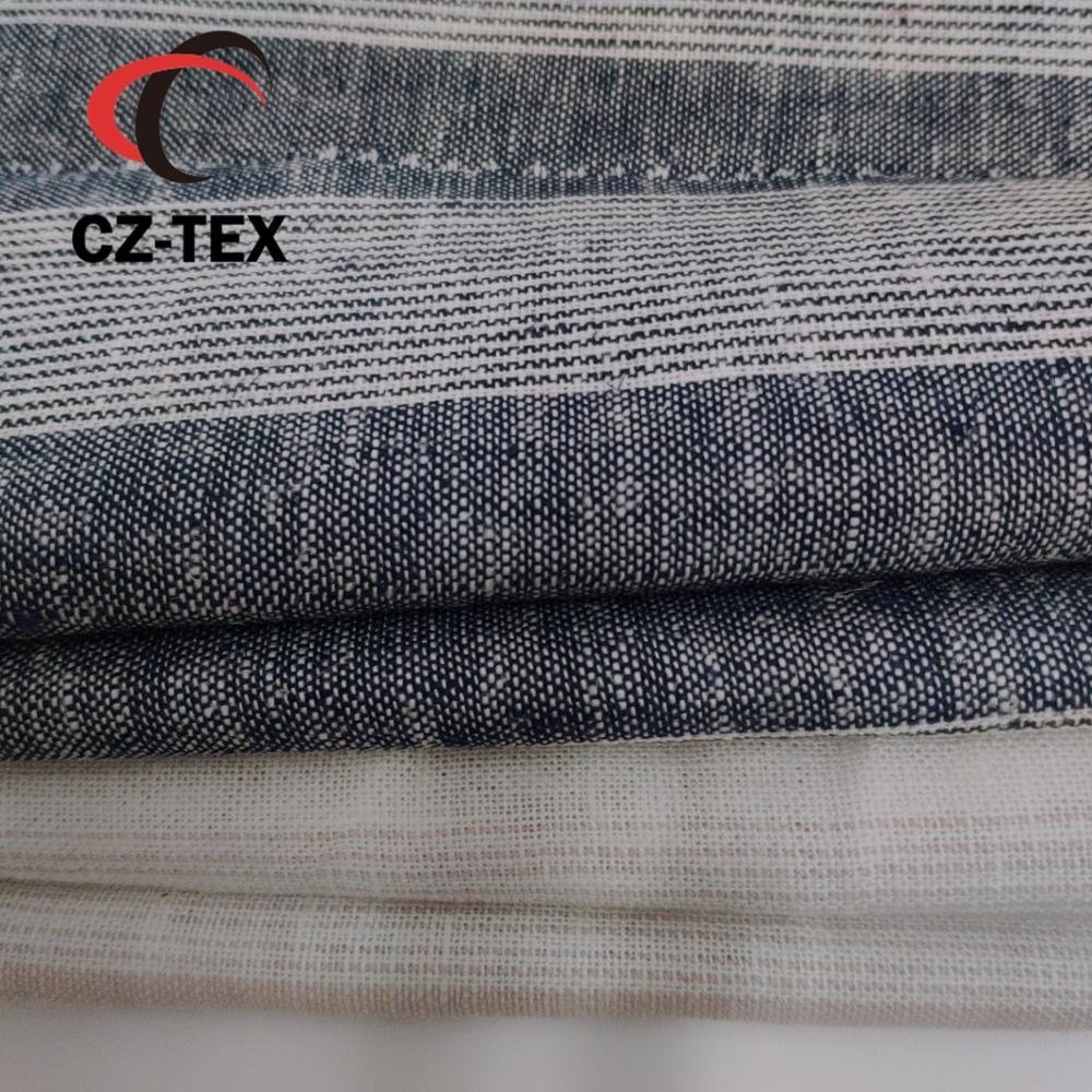 New stripe linen rayon clothing fabric yarn dyed 195GSM