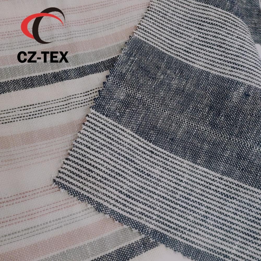 New stripe linen rayon clothing fabric yarn dyed 195GSM