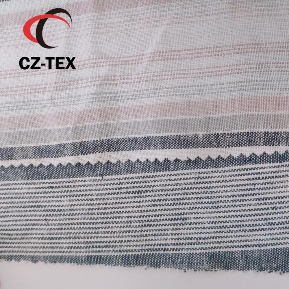 New stripe linen rayon clothing fabric yarn dyed 195GSM