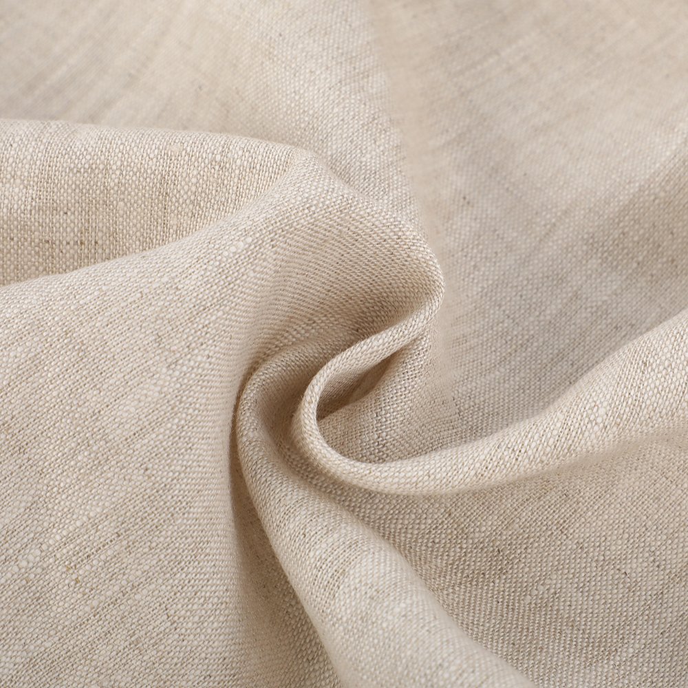 Plain color breathable stone washed woven organic pure linen 100% linen fabric wholesale for clothing
