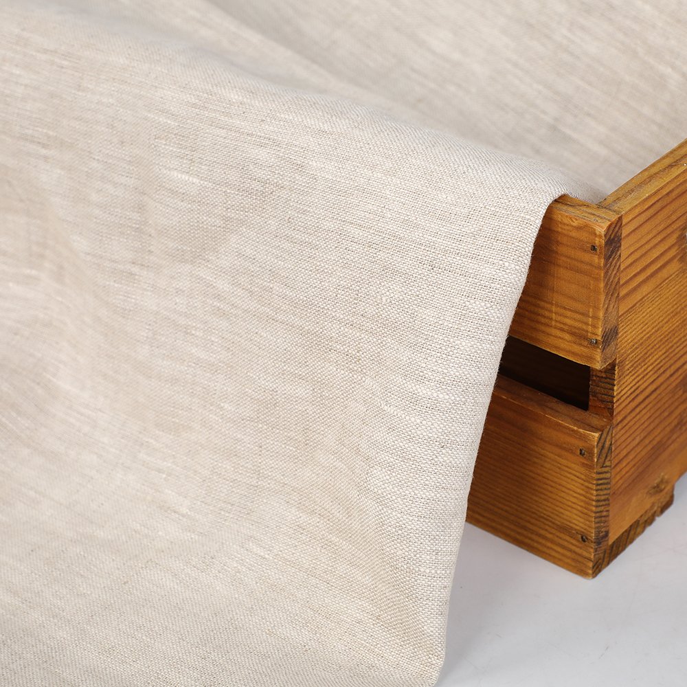 Plain color breathable stone washed woven organic pure linen 100% linen fabric wholesale for clothing