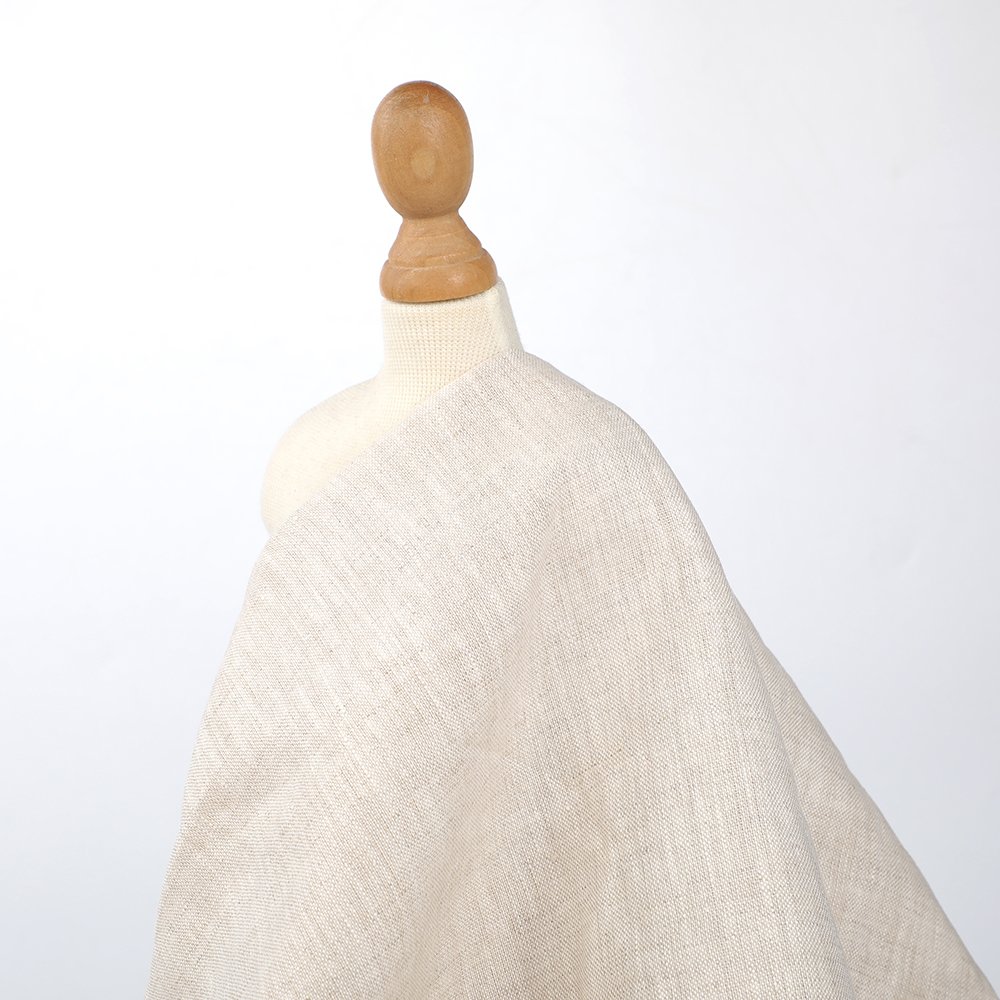 Plain color breathable stone washed woven organic pure linen 100% linen fabric wholesale for clothing