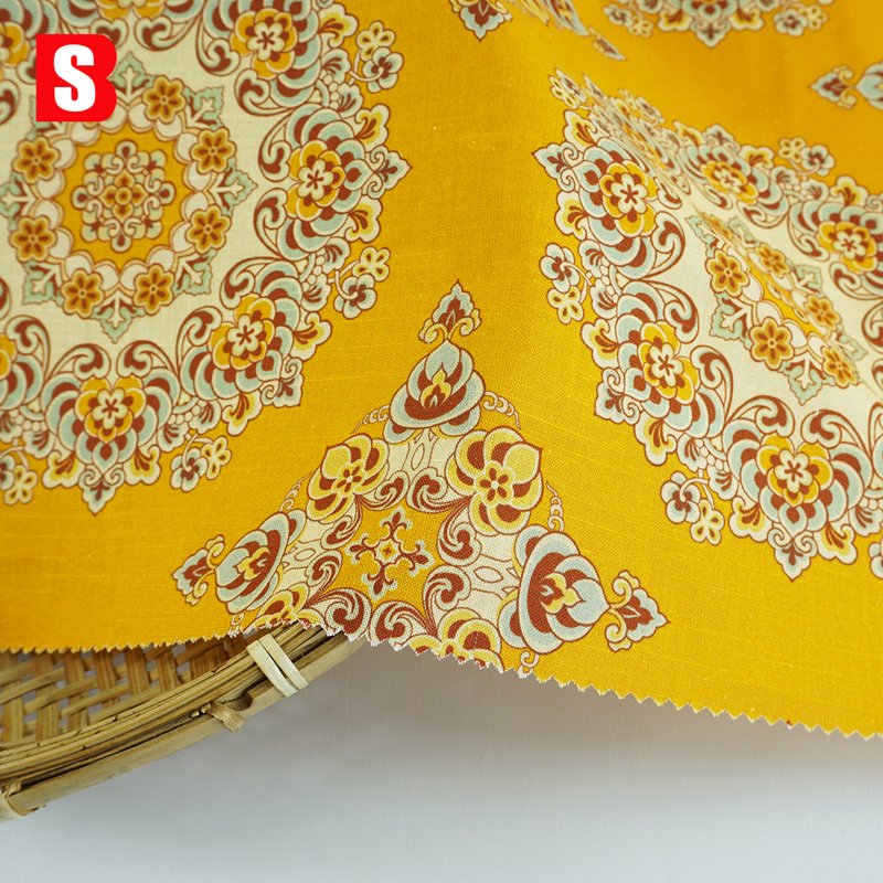 130gsm Girls Women Dress Good Quality 35% Linen 50% Cotton 15% Lyocell Digital Printed for Shirt Curtain Bedding Garment Use