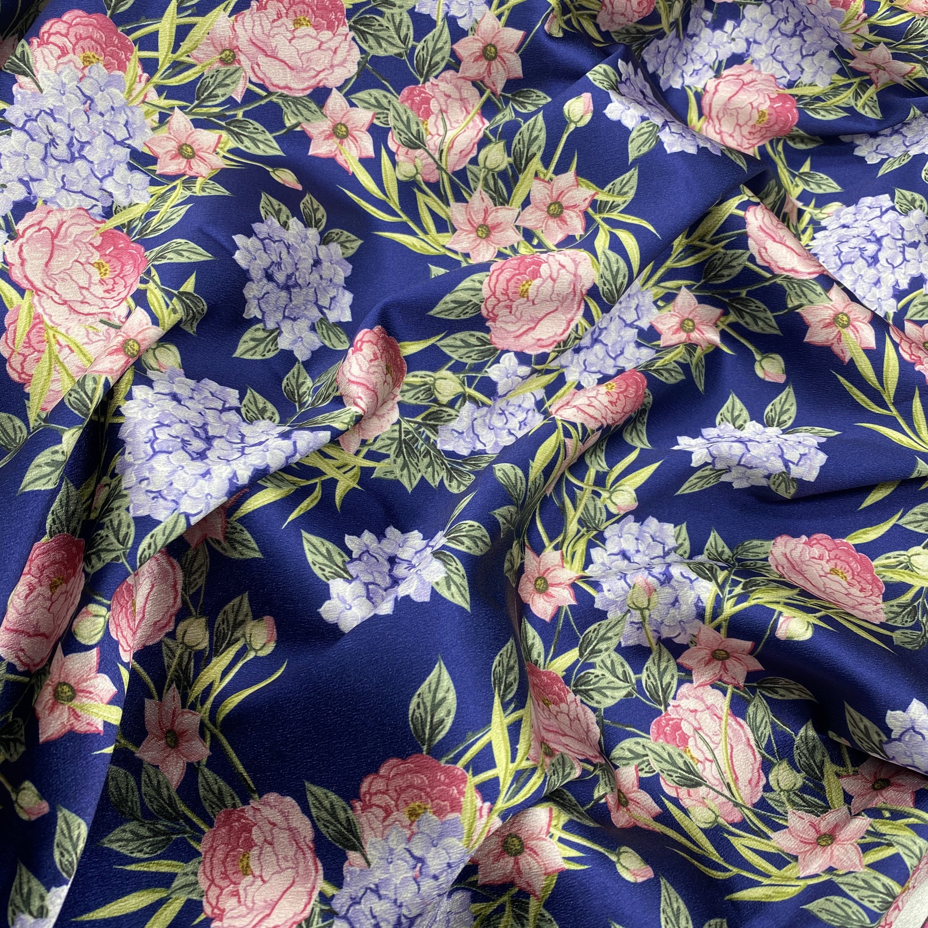 2021 new design duchess satin fabric woman party wear dress MATERIAL crepe satin polyester Floral print fabric for dress