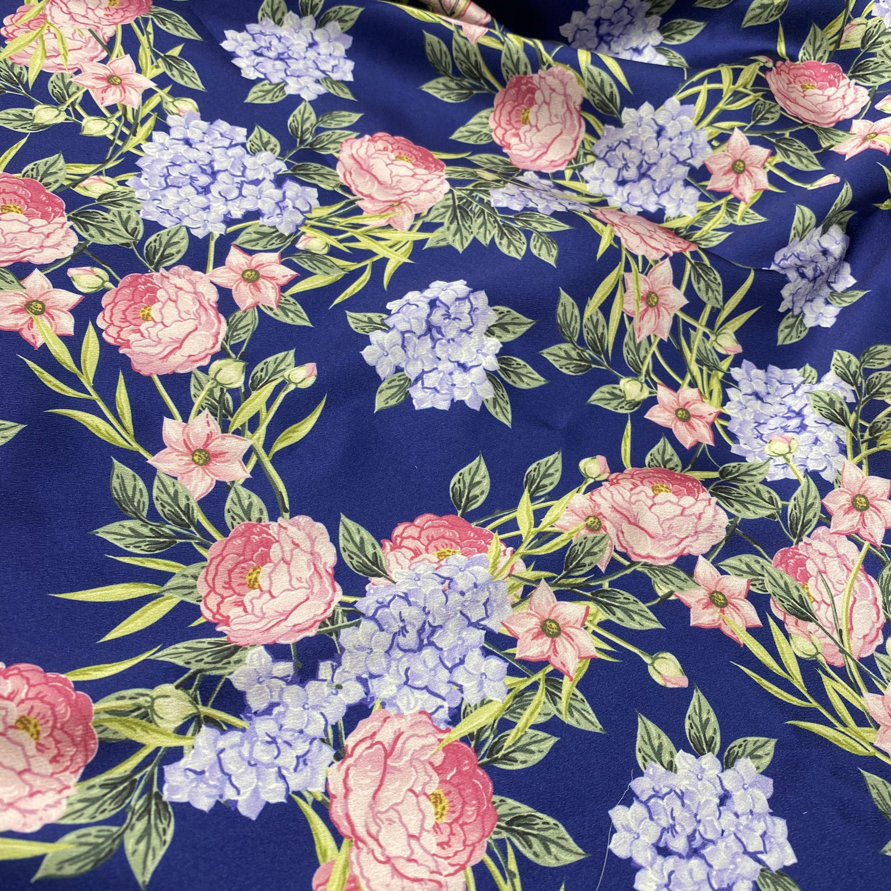 2021 new design duchess satin fabric woman party wear dress MATERIAL crepe satin polyester Floral print fabric for dress