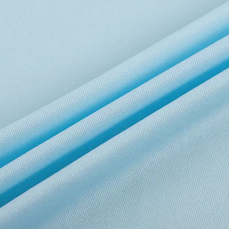 Cheap Soft 100% Recycled Polyester Plain Dyed fabric Interlock Knit fabric