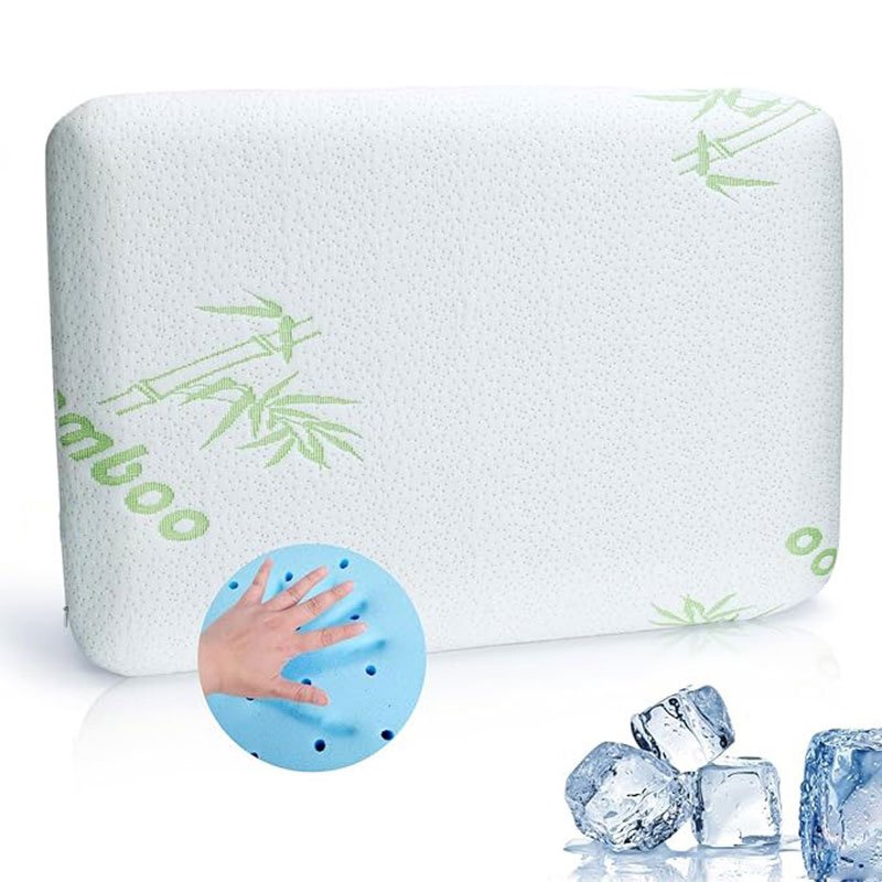 LOGO custom cooling gel core filling memory foam bed pillows king size sleep pillows with bamboo cover