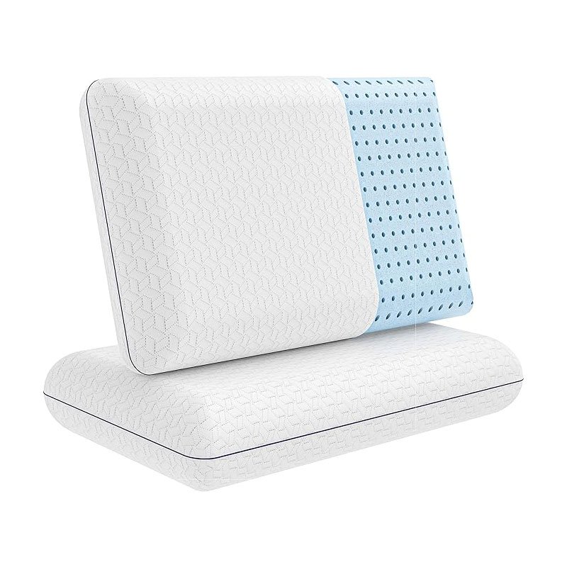 LOGO custom cooling gel core filling memory foam bed pillows king size sleep pillows with bamboo cover