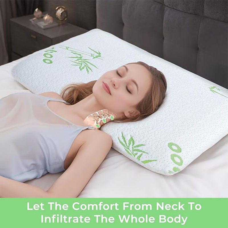 LOGO custom cooling gel core filling memory foam bed pillows king size sleep pillows with bamboo cover