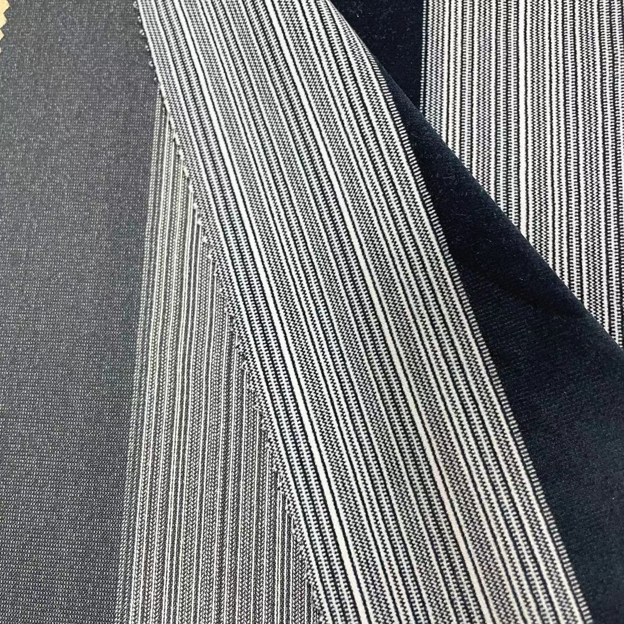 Stripe Printing Velvet 100% Polyester Curtain Fabric Base Cloth Good Touching Curtain Fabric