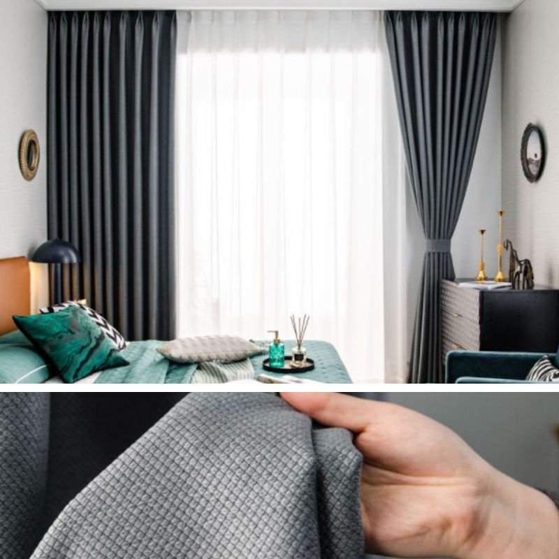 Decorative Thermal, Insulation 100% Polyester Black Out curtains for Bedroom Living Room/