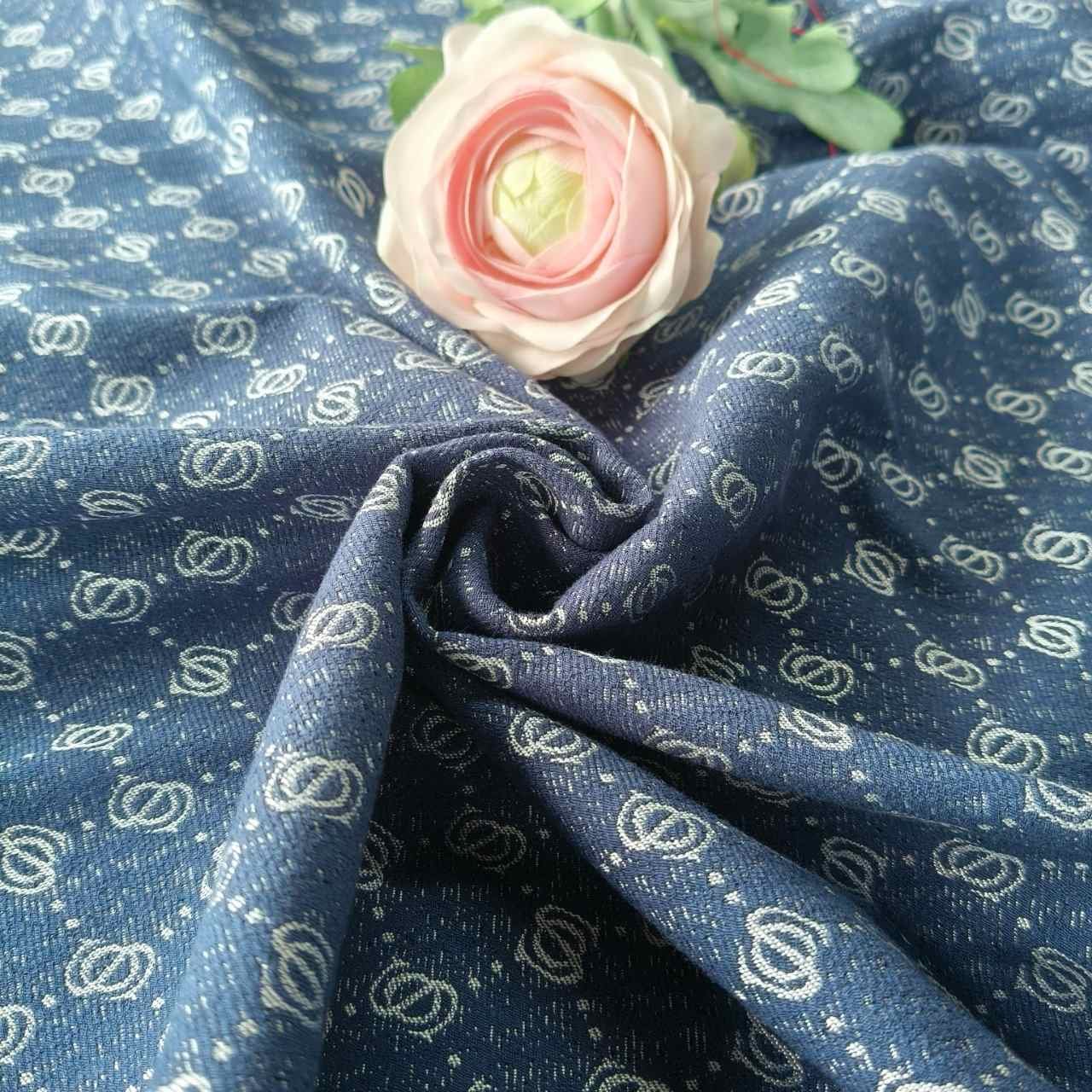 manufacture customized cotton polyester exquisite famous brand logo TC jacquard fabric