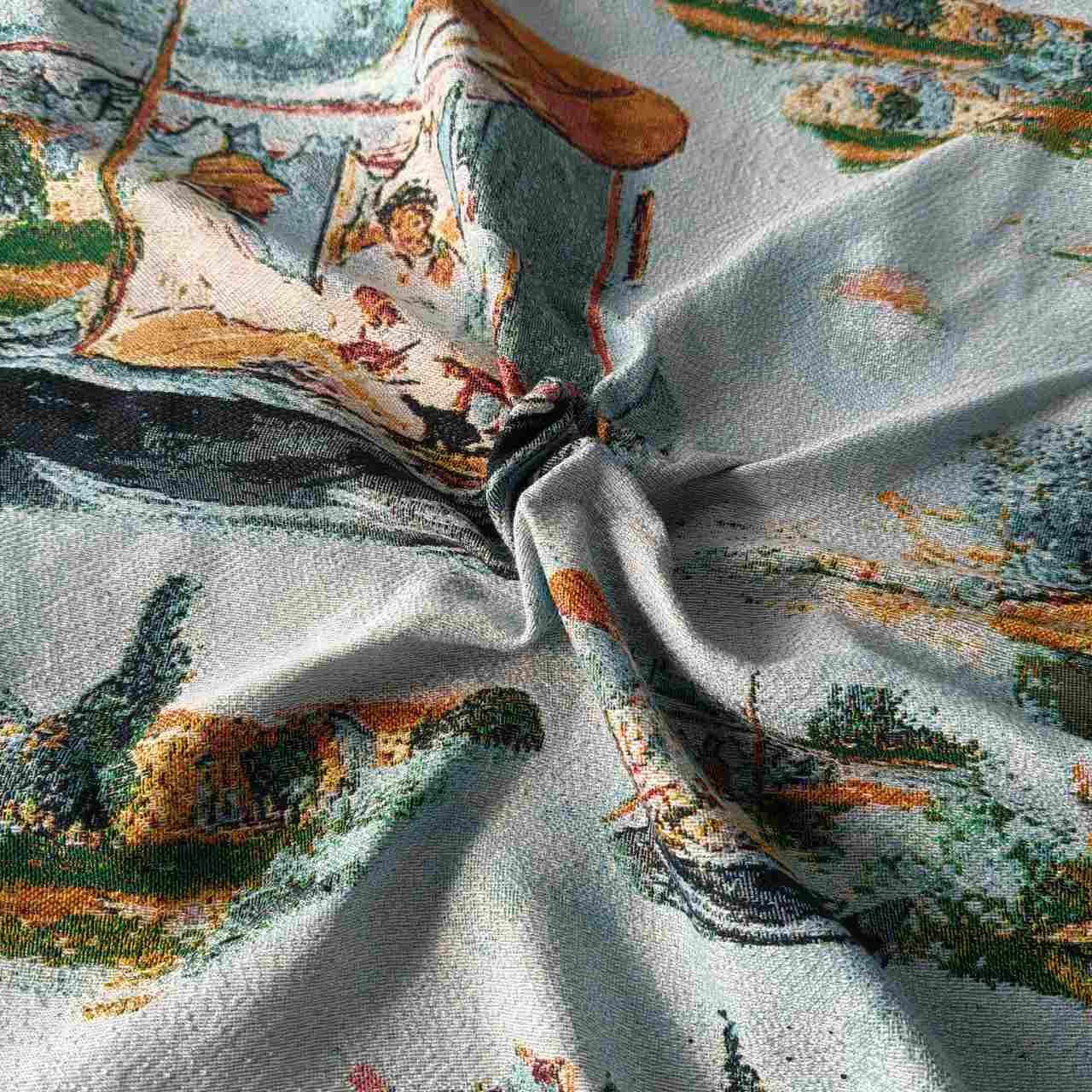 manufacture customized cotton polyester exquisite famous brand logo TC jacquard fabric